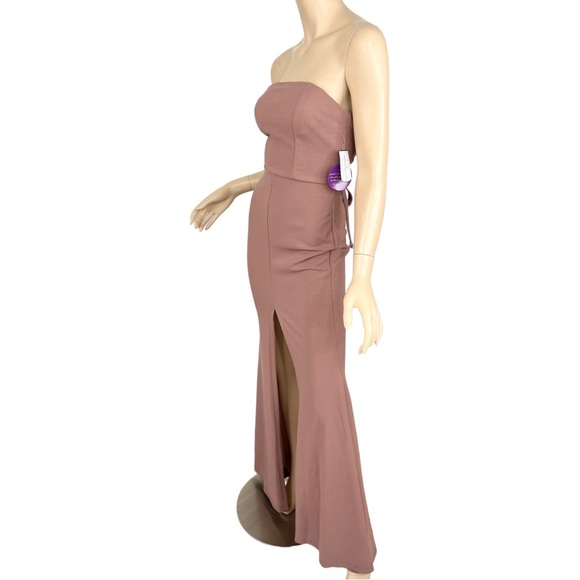Windsor Formal Maxi Dress Strapless Lace Up Back Gown Mauve Size Small - Picture 3 of 12
